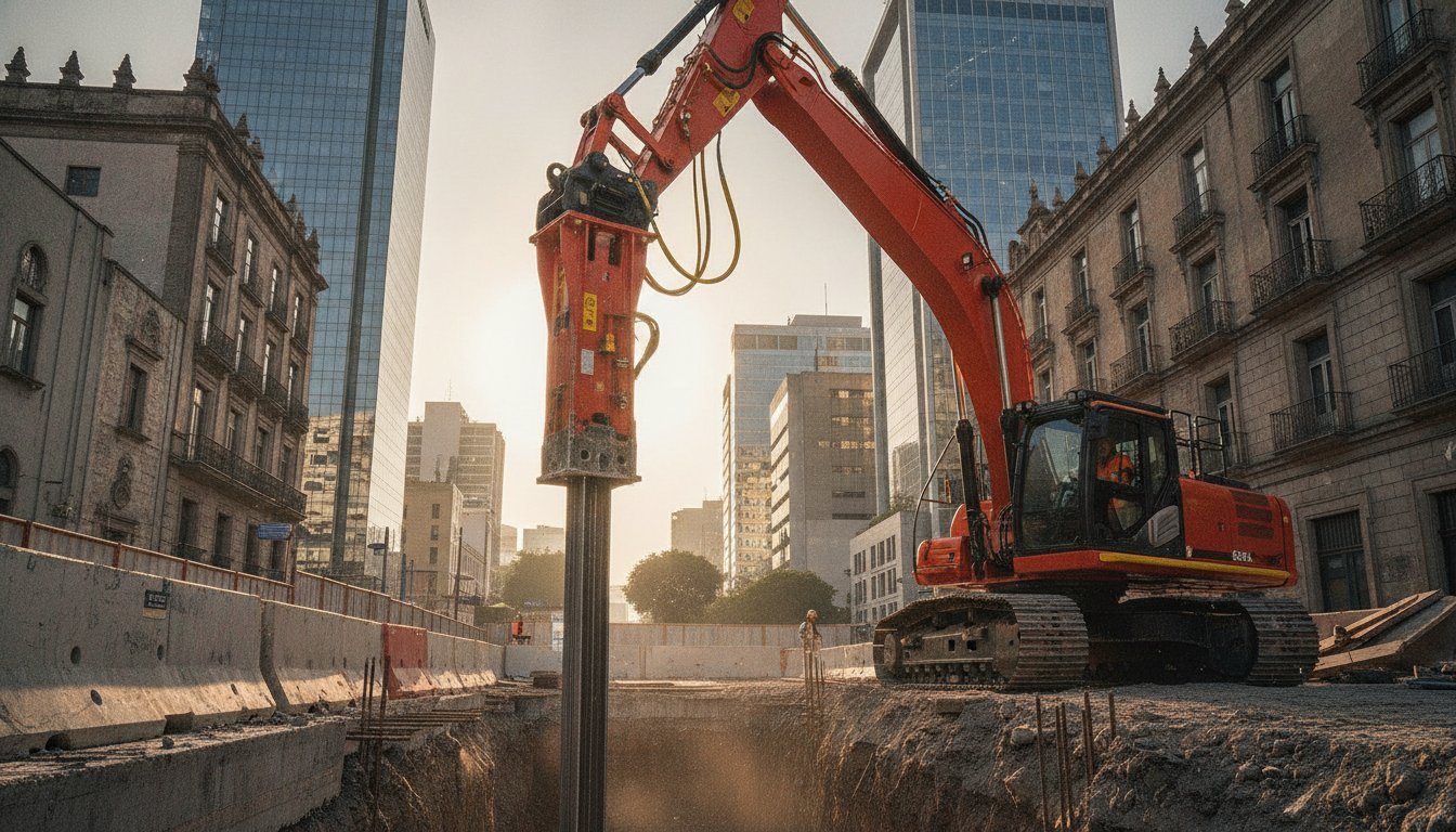 Vibrohincadores para zonas urbanas: Tecnología y seguridad en cimentación 2026
